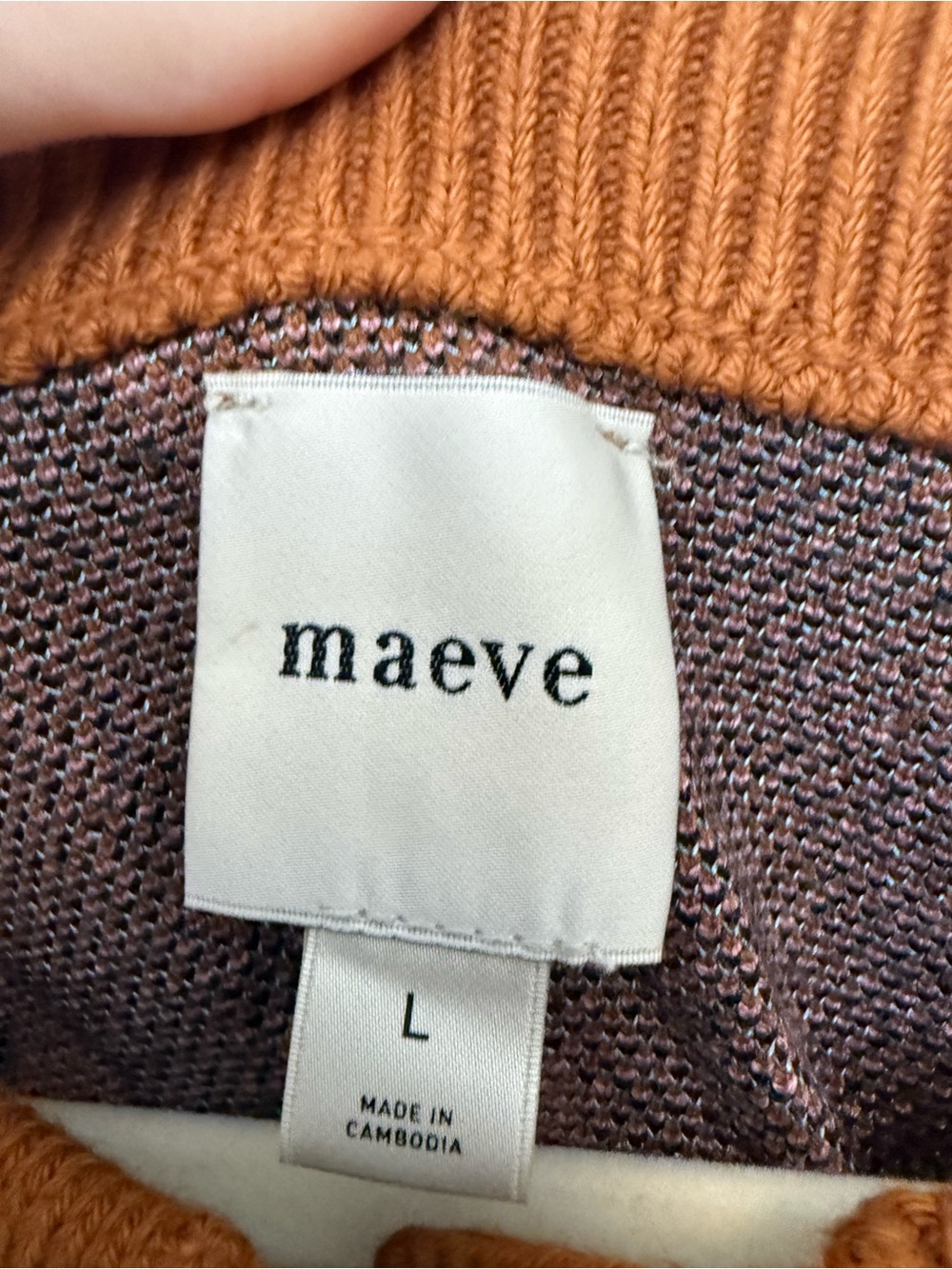 Maeve by Anthropologie The Sutton Compact Cardigan Sweater Camel Argyle LARGE - Picture 6 of 10
